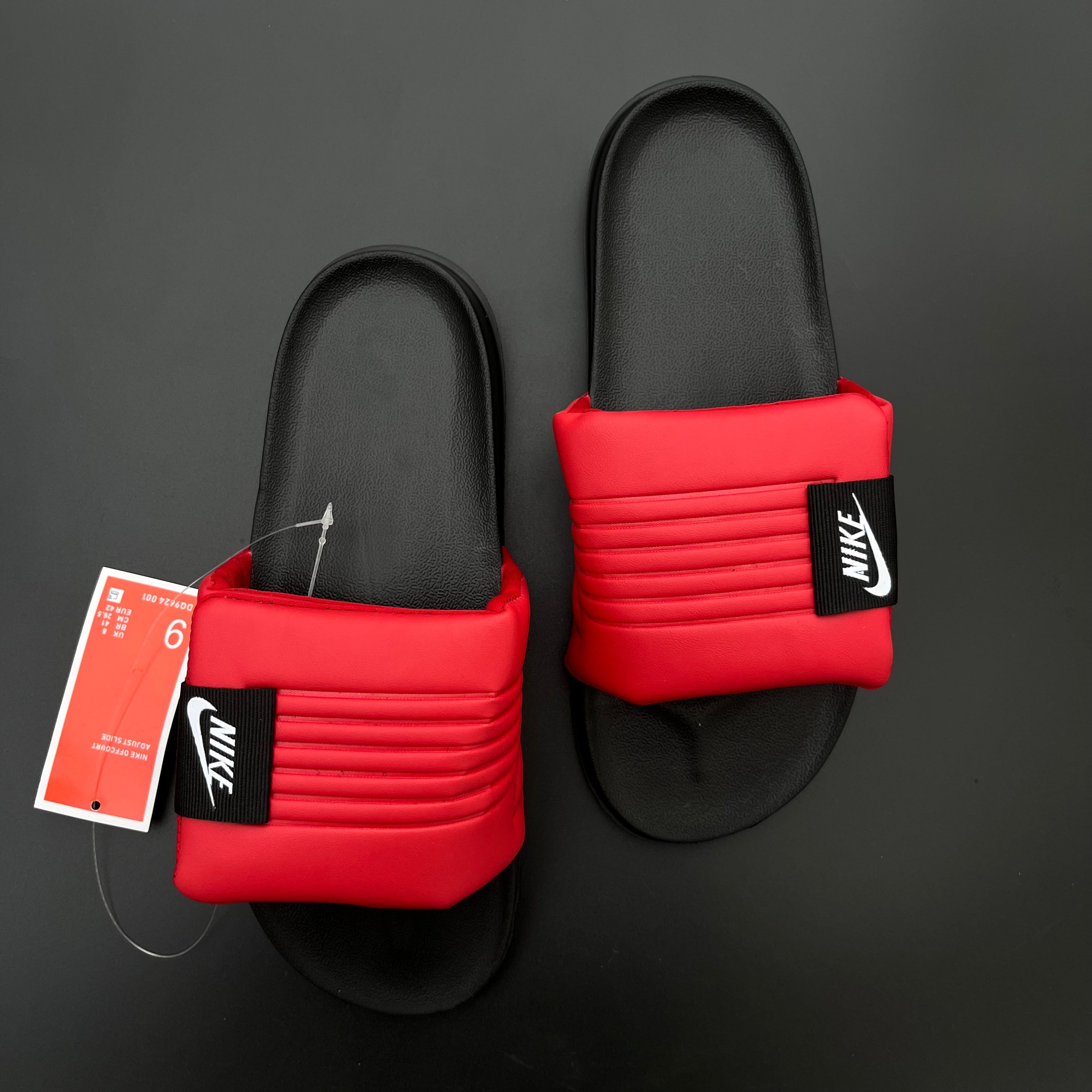NIK-ADJST-SLIDES-BLACK RED