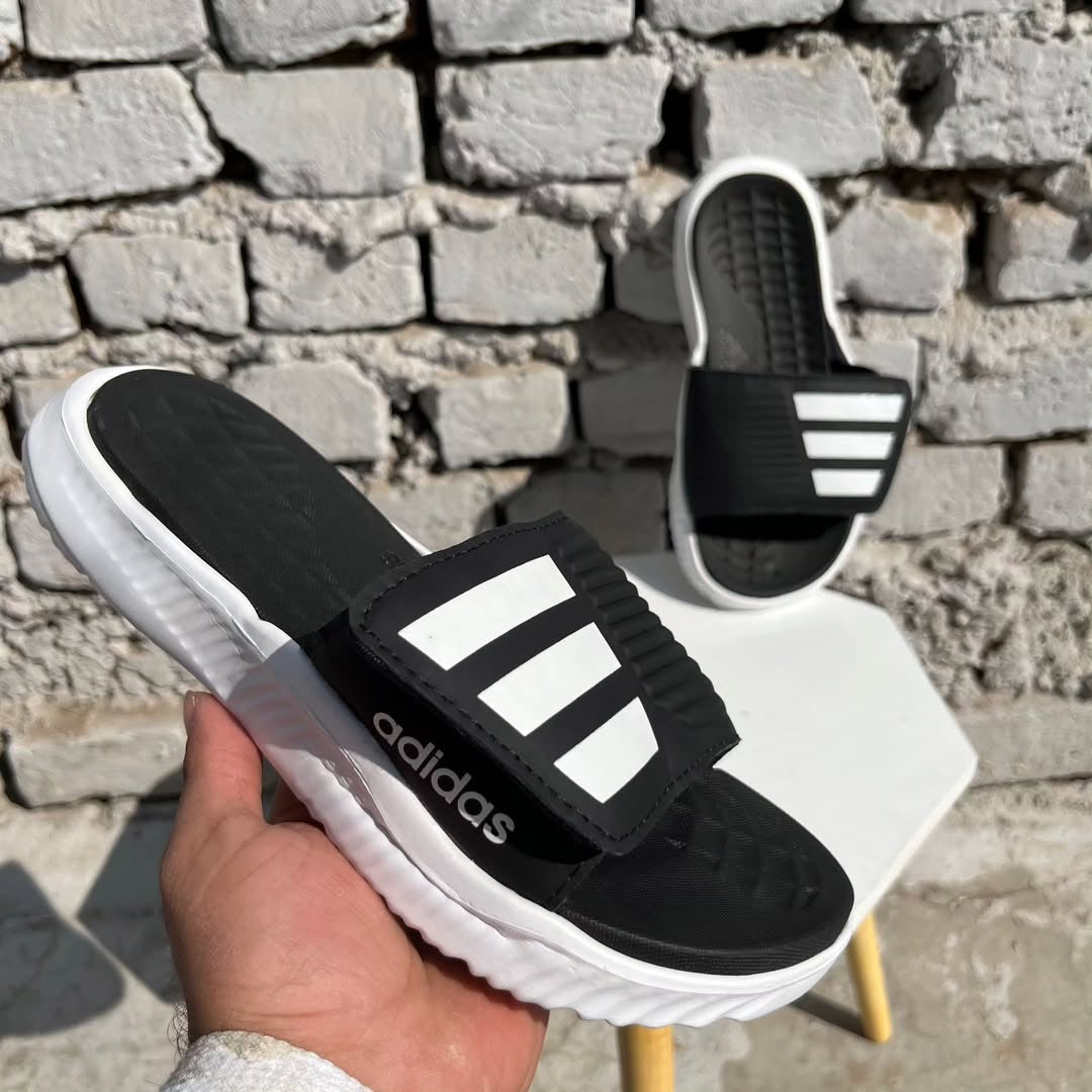 ADIDS-ALFABOUNCE-2.0- SLIDES-BLACK WHITE
