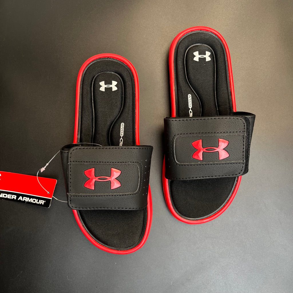 UNDER-ARMR-IGNIT-V-SLIDES-BLACK RED