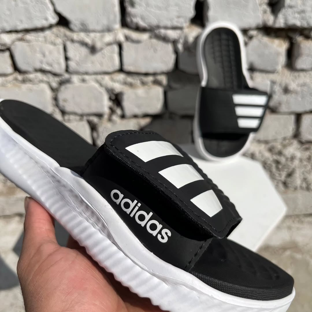 ADIDS-ALFABOUNCE-2.0- SLIDES-BLACK WHITE