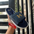 UNDER-ARMR-IGNIT-V-SLIDES-NAVY GOLDEN