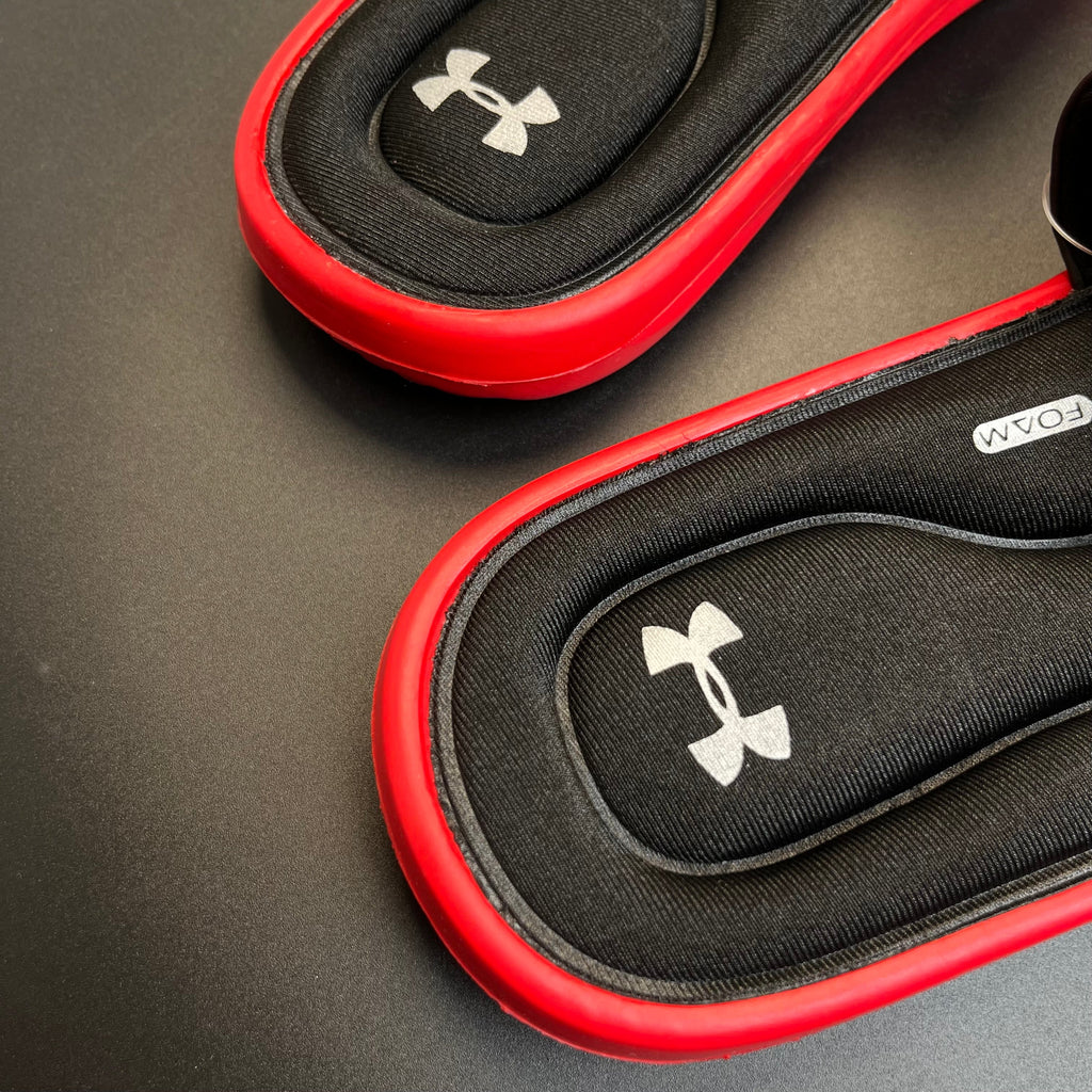 UNDER-ARMR-IGNIT-V-SLIDES-BLACK RED
