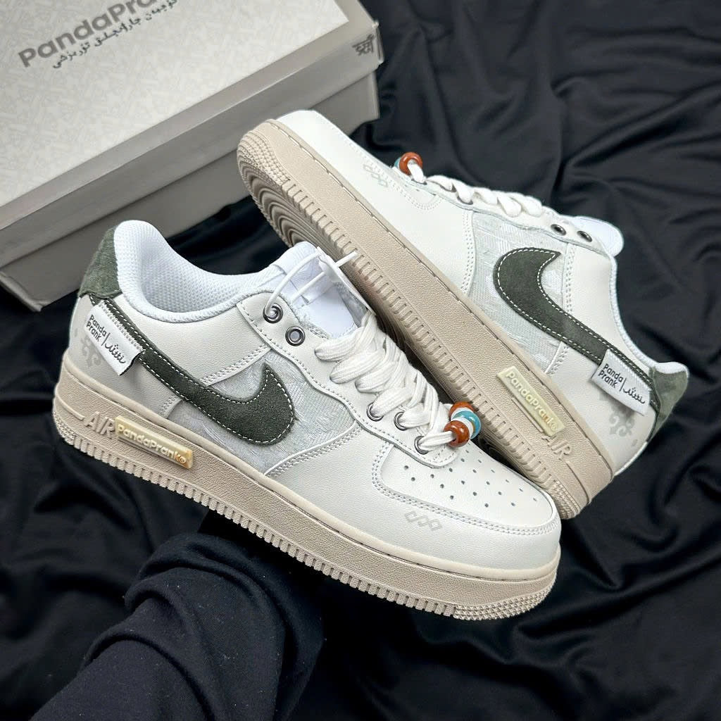 NIK AF 1 x PANDA PRANK (MOSS GREEN)