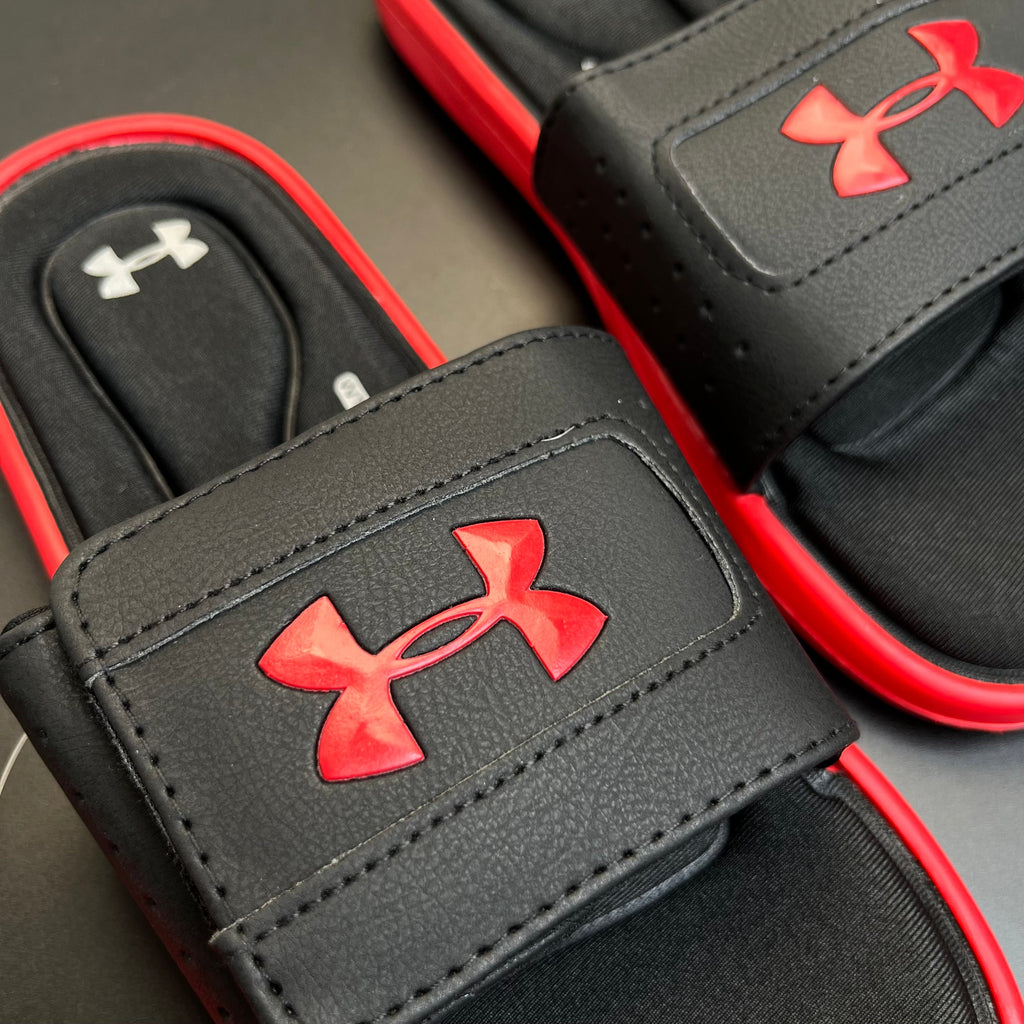 UNDER-ARMR-IGNIT-V-SLIDES-BLACK RED