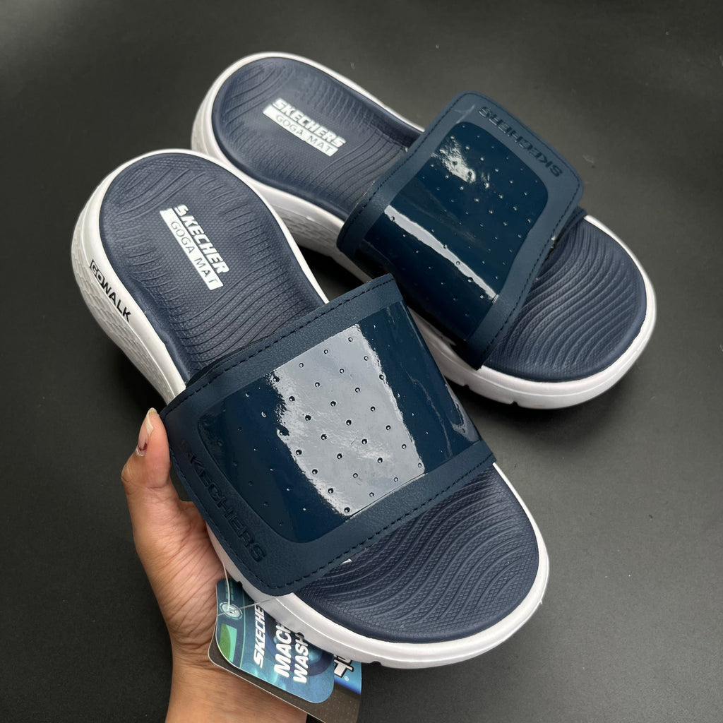 SKCHRS-GWALK-SLIDES-NAVY/WHITE