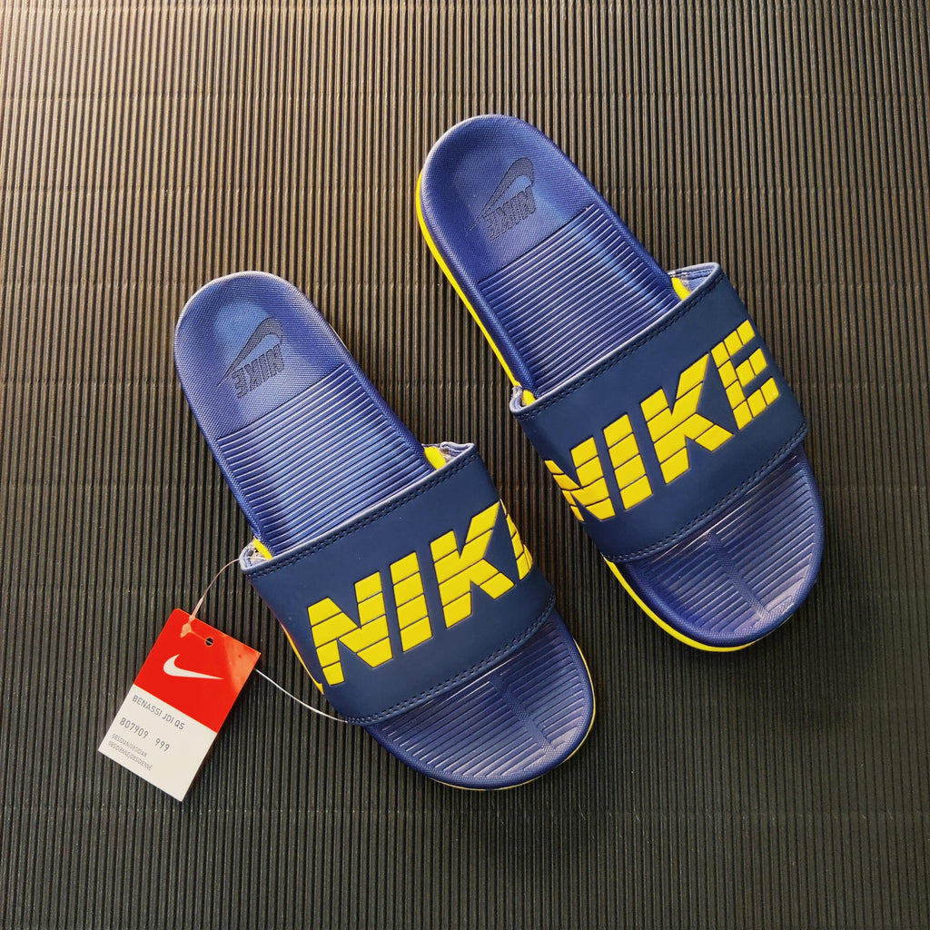 NIK-PRINTED-COMFORT-SLIDES-NAVY/YELLOW