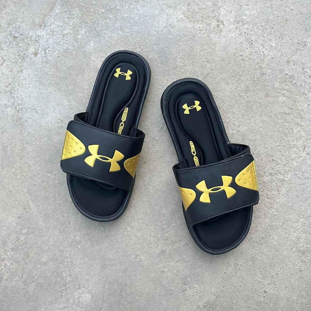 UA-SOFTFOAM-SLIDES-BLACK GOLDEN