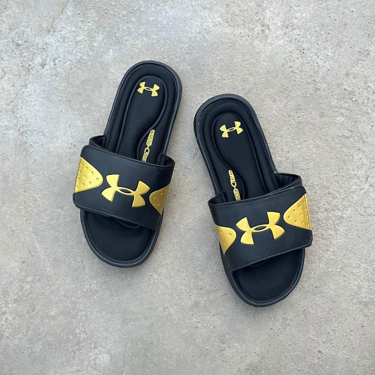 UA-SOFTFOAM-SLIDES-BLACK GOLDEN