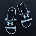 UA-MEMORY FOAM-SLIDES-BLACK WHITE