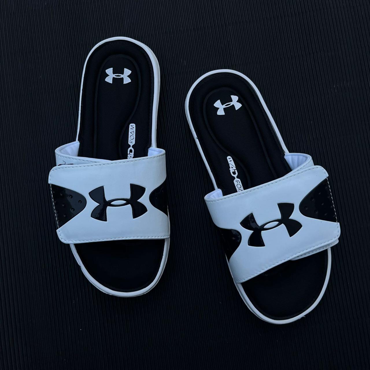 UA-SOFTFOAM-SLIDES-WHITE BLACK