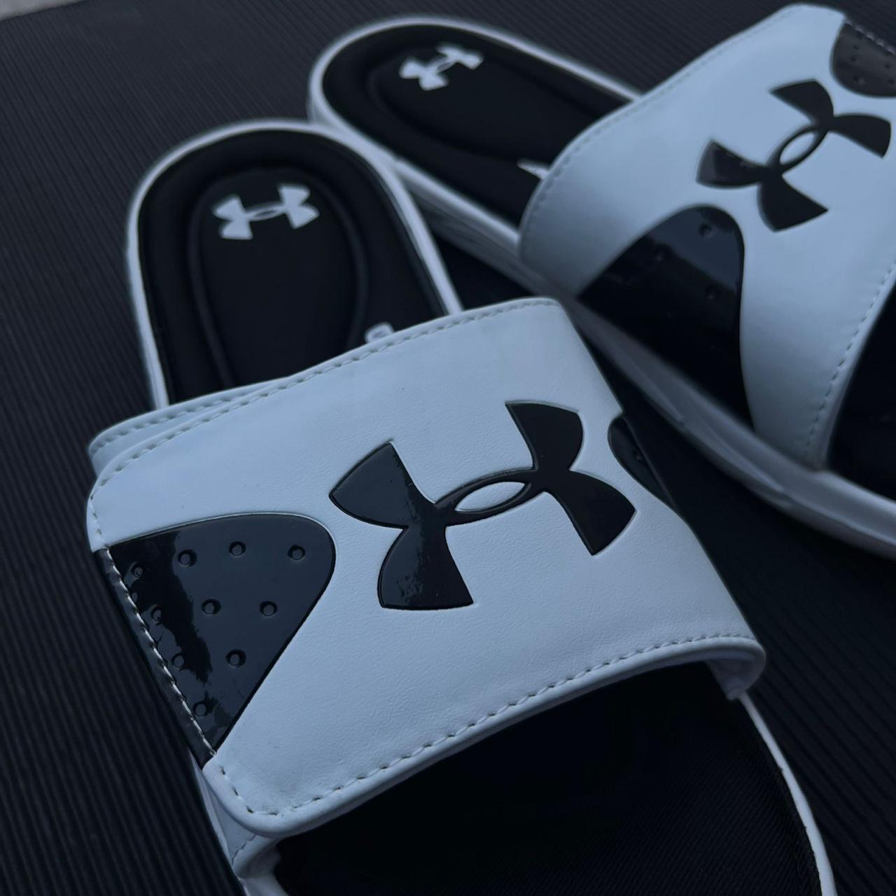 UA-SOFTFOAM-SLIDES-WHITE BLACK