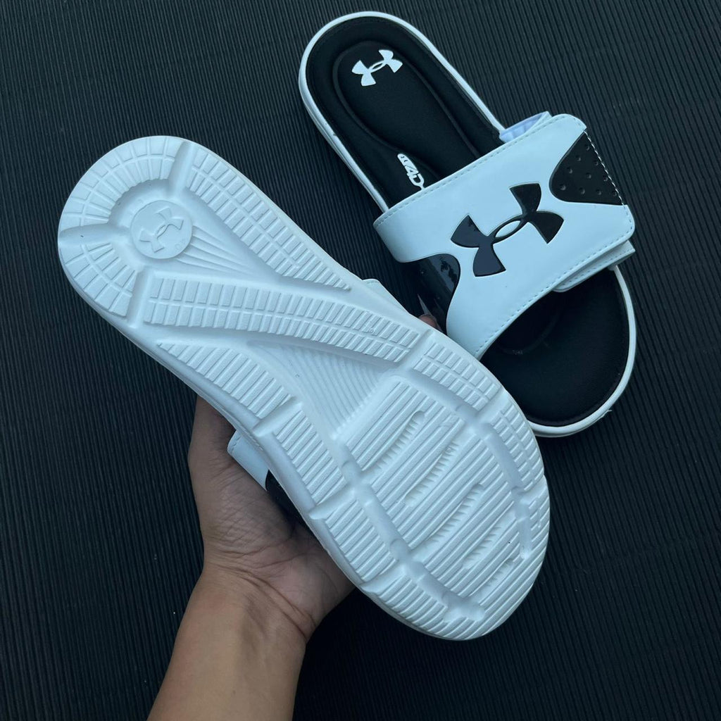 UA-SOFTFOAM-SLIDES-WHITE BLACK